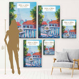 Blue Eiffel Tower Wall Art Canvas 0107