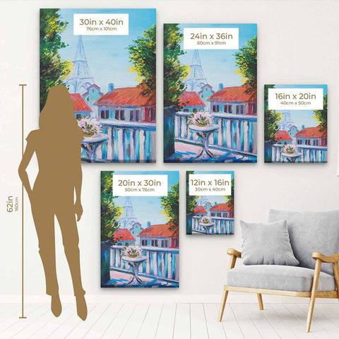 Blue Eiffel Tower Wall Art Canvas 0107