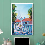 Blue Eiffel Tower Wall Art Canvas 0107