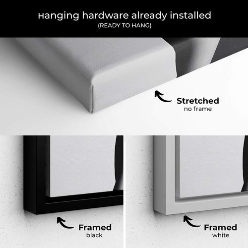 Grey Elegant Lady in Black Dress Wall Art Canvas 6805