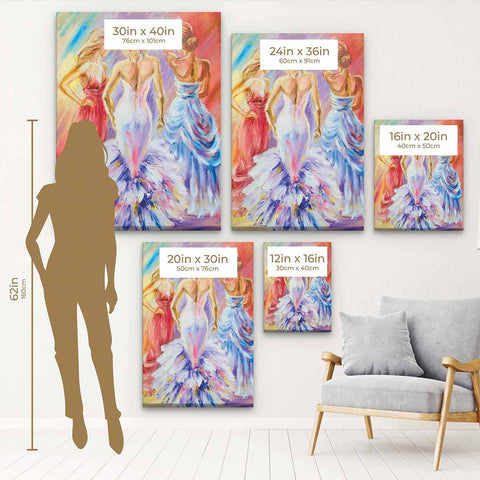 Multi Color Enchanting Women at the Ball Wall Art Canvas 3775