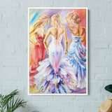 Multi Color Enchanting Women at the Ball Wall Art Canvas 3775