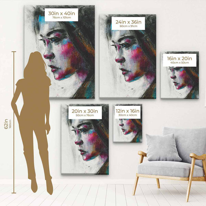 White Enigmatic Asiatic Woman Wall Art Canvas 3182