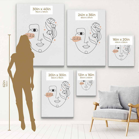 White Face Wall Art Canvas 3500