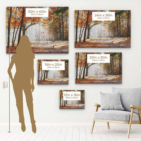 Orange Fall Tranquility Wall Art Canvas 7662