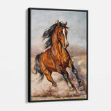 Brown Fast and Free Horse Wall Art Canvas 9044