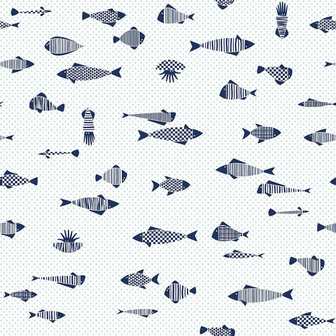 You won’t need to fish for decor compliments with this delightful peel and stick wallpaper at your service! A variety of navy blue sea creature illustrations appear over a dotted grid in this unique PVC-free design. The drawings have a quirky, geometric style that gives them a contemporary edge, while their small scale keeps the composition subtle and versatile.