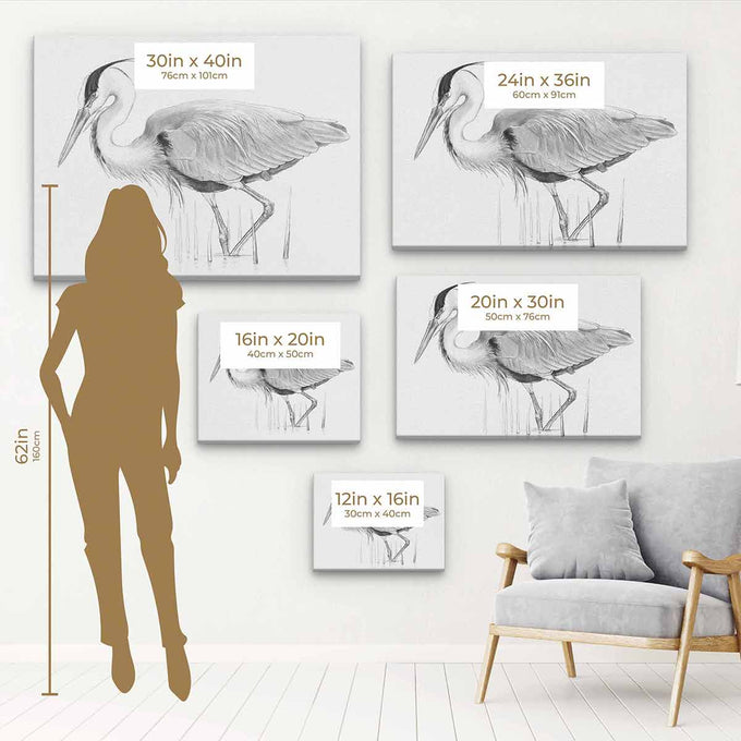 Grey Flamingo Wall Art Canvas 7557