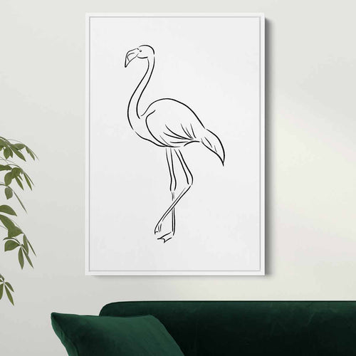 White Flamingo Wall Art Canvas 9788
