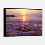 Purple Flip Flops at Sunset Wall Art Canvas 2688