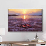 Purple Flip Flops at Sunset Wall Art Canvas 2688