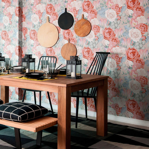 Blue Vintage Flower Removable Wallpaper 0578| Walls By Me