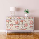 Pink and Beige Floral Removable Wallpaper 0533| Walls By Me