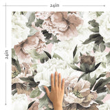 White and Pink Flower Peel and Stick Removable Wallpaper