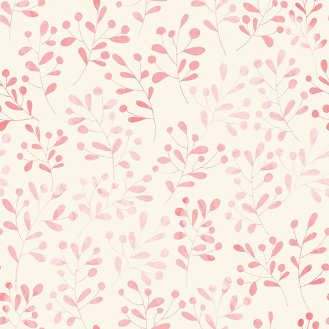 White and Pink Floral Peel and Stick Removable Wallpaper