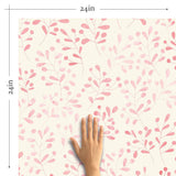 White and Pink Floral Peel and Stick Removable Wallpaper