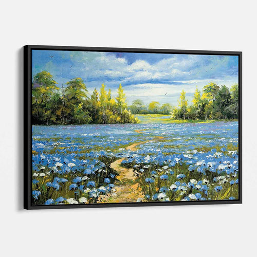 Blue Flowers Field Wall Art Canvas 8860