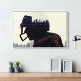 White Football Player Wall Art Canvas 4306