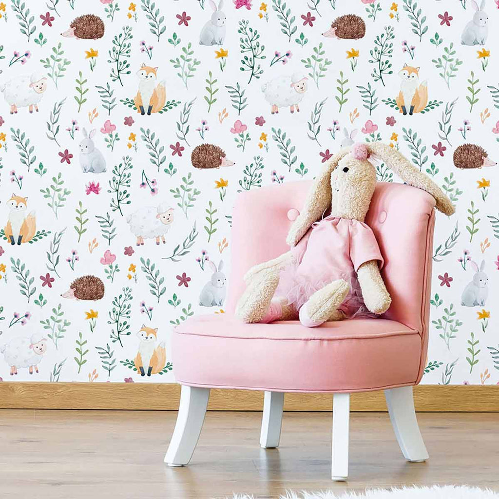 Chasing Paper Pink Puppy Pile Removable Wallpaper 2x8  Crate  Kids