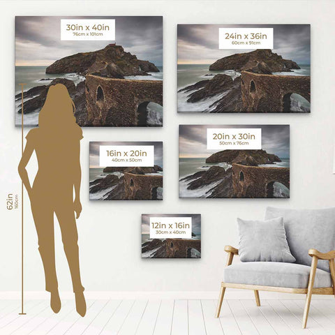 Brown Gaztelugatxe Wall Art Canvas 3478