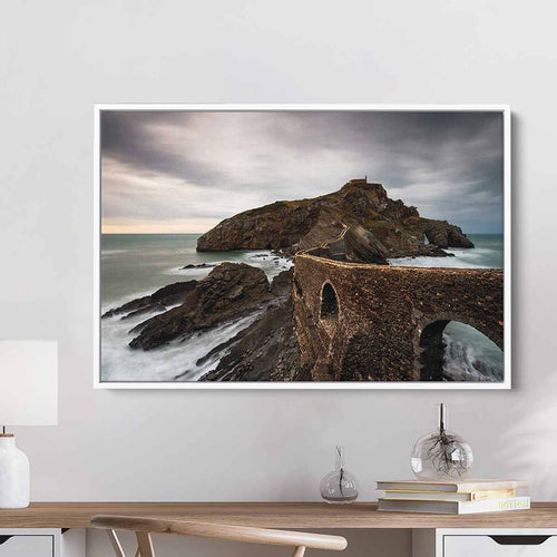 Brown Gaztelugatxe Wall Art Canvas 3478