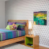 White and Silver Cubes Geometric Removable Wallpaper 4658| Walls By Me