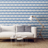 blue and grey geometric Peel and Stick Removable Wallpaper