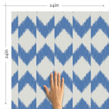 blue and grey geometric Peel and Stick Removable Wallpaper