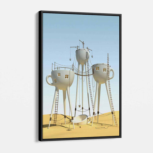 White Giant Mugs Wall Art Canvas 9601