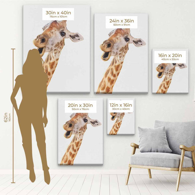 Brown Giraffe Wall Art Canvas 9961