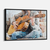 White Girl Playing Guitar Wall Art Canvas 3938