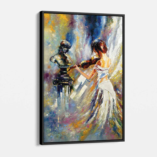 Multi Color Girl Playing Violin Wall Art Canvas 1757