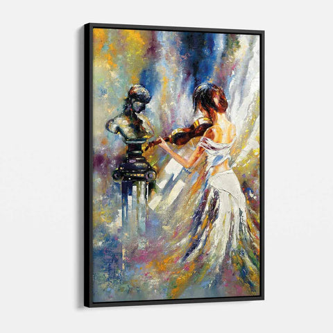 Multi Color Girl Playing Violin Wall Art Canvas 1757
