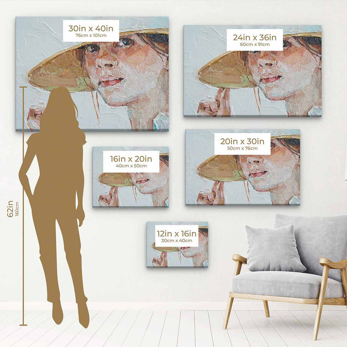 White Girl Staring Wall Art Canvas 3700