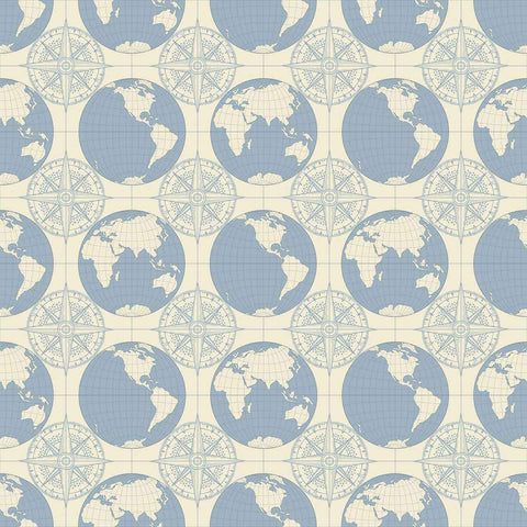 The perfect element of bedroom decor for a globetrotter, this fun peel and stick wallpaper sets a travel theme using a geometric arrangement of globes and compasses. Articulated in muted blue and beige tones, it has a relaxed, distinctly vintage vibe that makes a charming addition to contemporary spaces. The look of this PVC-free wallpaper is further enhanced by its rich matte finish.