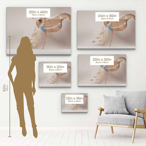 White Graceful Ballerina Wall Art Canvas 9792