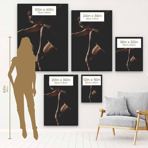 Black Graceful Dancing Girl Wall Art Canvas 3628