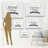 White Great Things Take Time, Don't Give Up Wall Art Canvas 9867