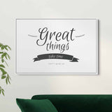 White Great Things Take Time, Don't Give Up Wall Art Canvas 9867