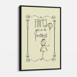 Beige Happy Girls Wall Art Canvas 3289