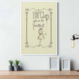 Beige Happy Girls Wall Art Canvas 3289