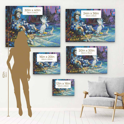 Blue Harlequin and White Parrot Wall Art Canvas 1607