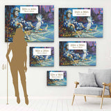 Blue Harlequin and White Parrot Wall Art Canvas 1607