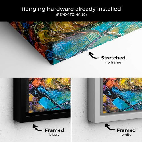 Blue Harlequin and White Parrot Wall Art Canvas 1607