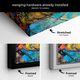 Blue Harlequin and White Parrot Wall Art Canvas 1607