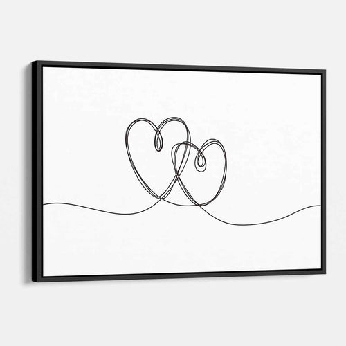 Black Heart Wall Art Canvas 4490