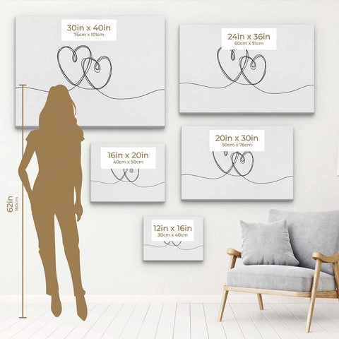 Black Heart Wall Art Canvas 4490