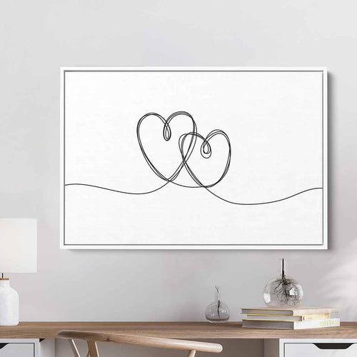 Black Heart Wall Art Canvas 4490