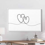Black Heart Wall Art Canvas 4490