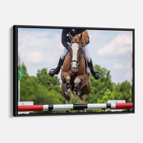 Beige Horse Riding Wall Art Canvas 9276